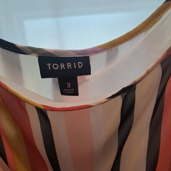 NWT Torrid Midi Chiffon Multicolored Dress Size 3 - Picture 6 of 10